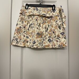 ULLA JOHNSON Dimi Quilted Floral-print Silk Mini Wrap Skirt